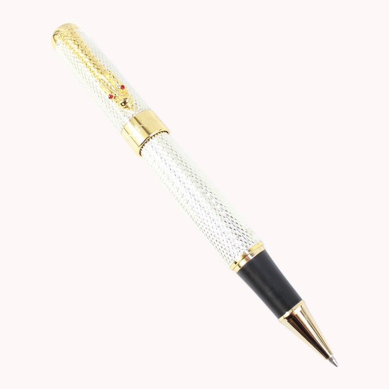 Gullor 1200 Golden Dragon Red Crystal Eyes Rollerball Pen (Silver and golden) - Image 2